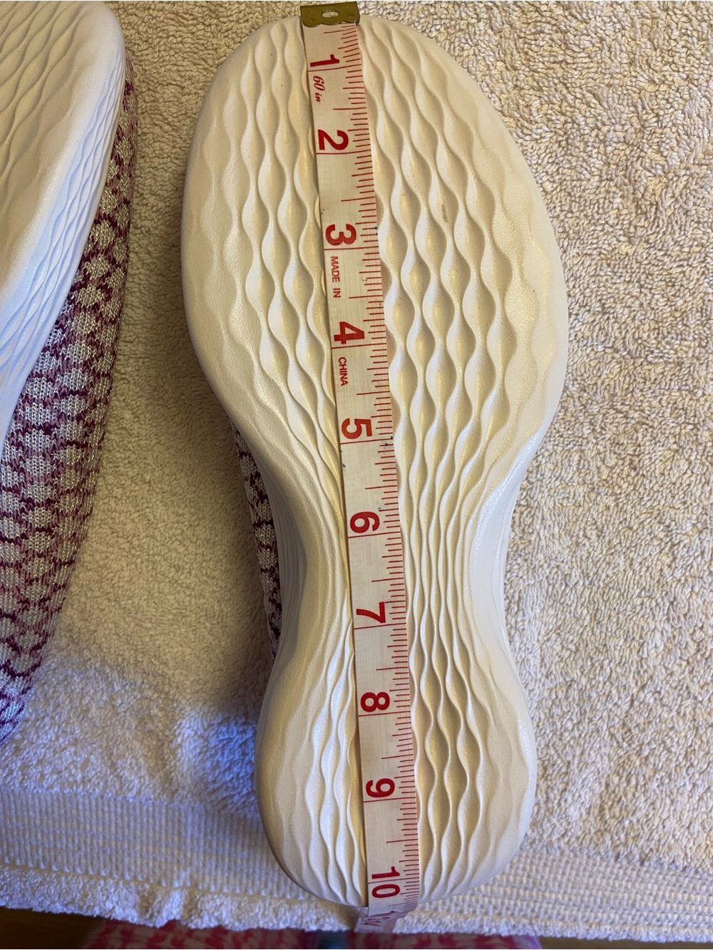 Skechers Slip-On Knit Sneakers in Cream & Wine-Pattern - Picture 8 of 9